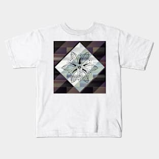 Zentangle - Black on White Diamond Kids T-Shirt